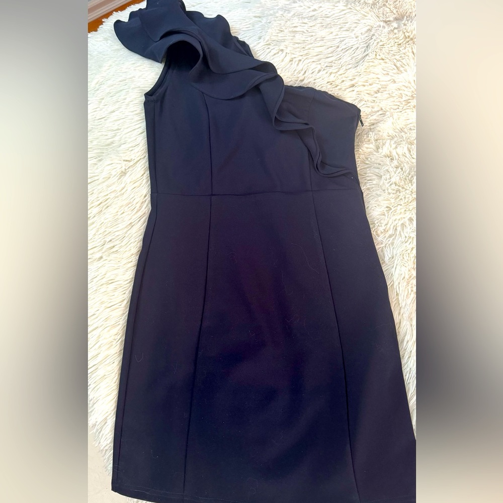 Sexy one shoulder raffles cocktail dress fitted